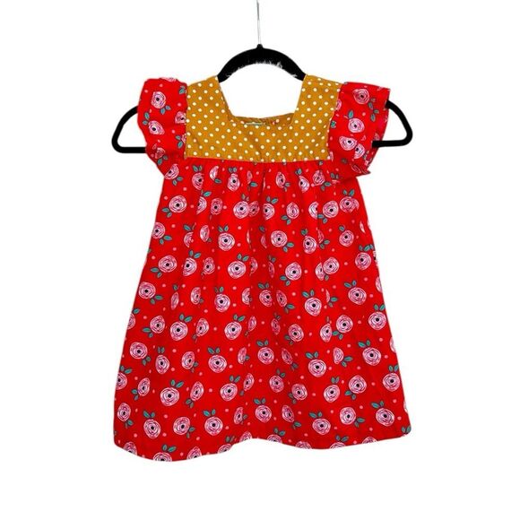 Little Miss Marmalade Vintage Inspired Girls Floral Dress with Flutter Sleeves - Picture 1 of 4
